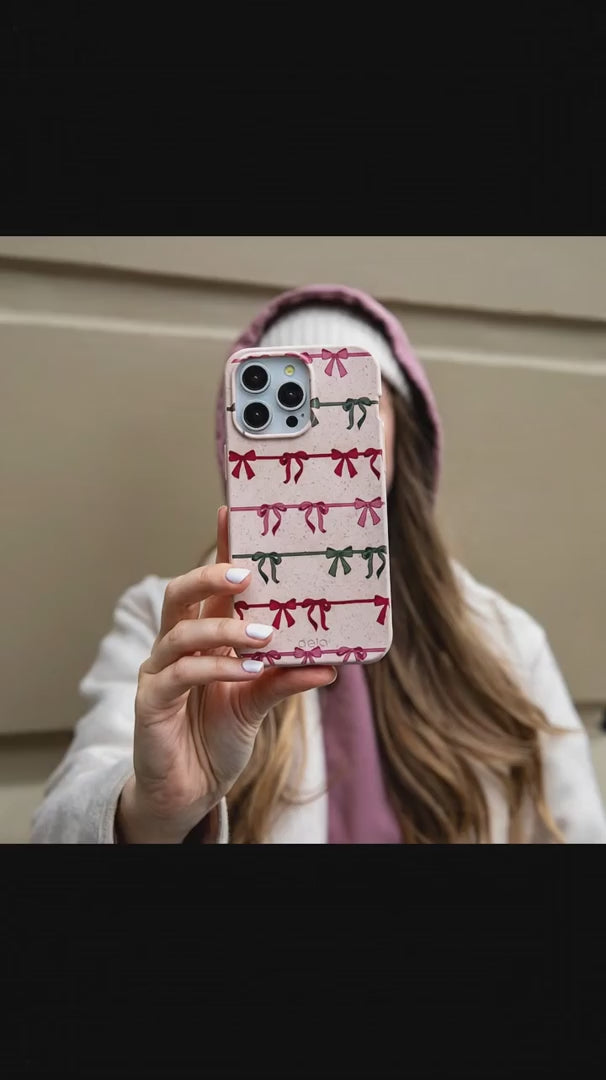 Seashell Holiday Bows iPhone 16 Case - Product video demonstration