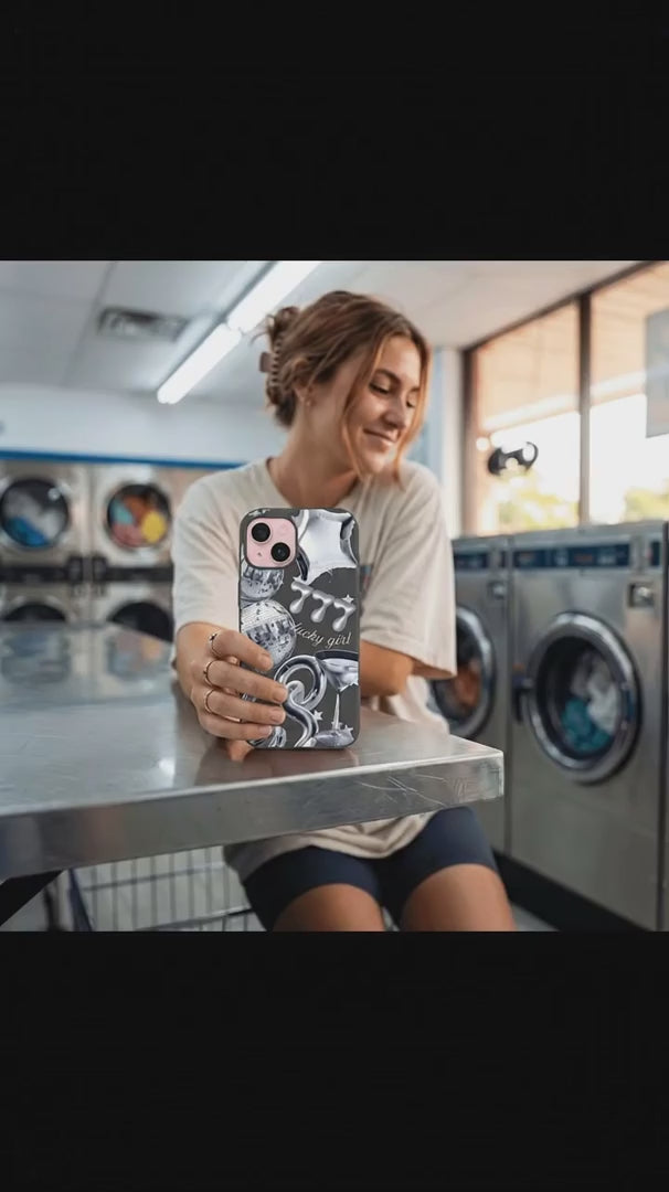 Black Cosmic Luck iPhone 15 Case - Product video demonstration