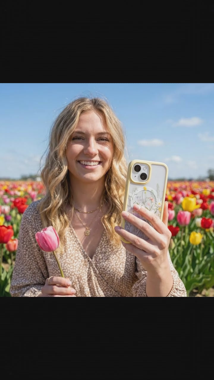 Clear Wanderflora iPhone 17 Case With Sunbeam Ridge (MagSafe included) - Product video demonstration