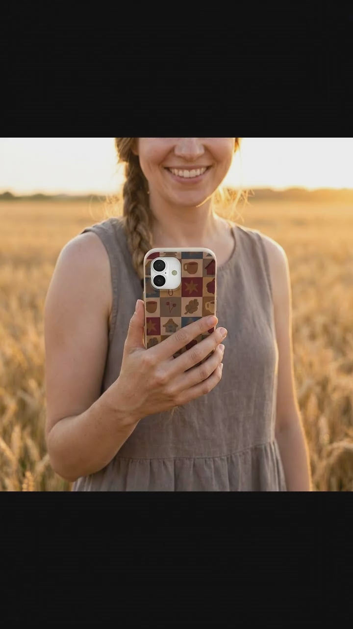 London Fog Rustic Grid iPhone 17 Case - Product video demonstration