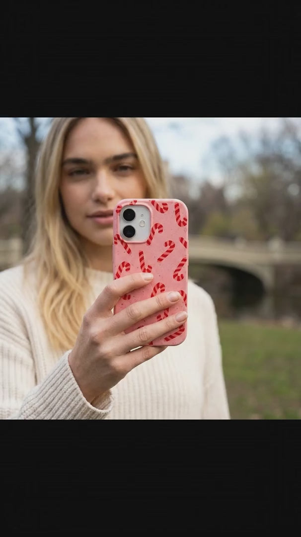 Bubblegum Pink Candy Cane Chaos iPhone 16 Pro Max Case - Product video demonstration