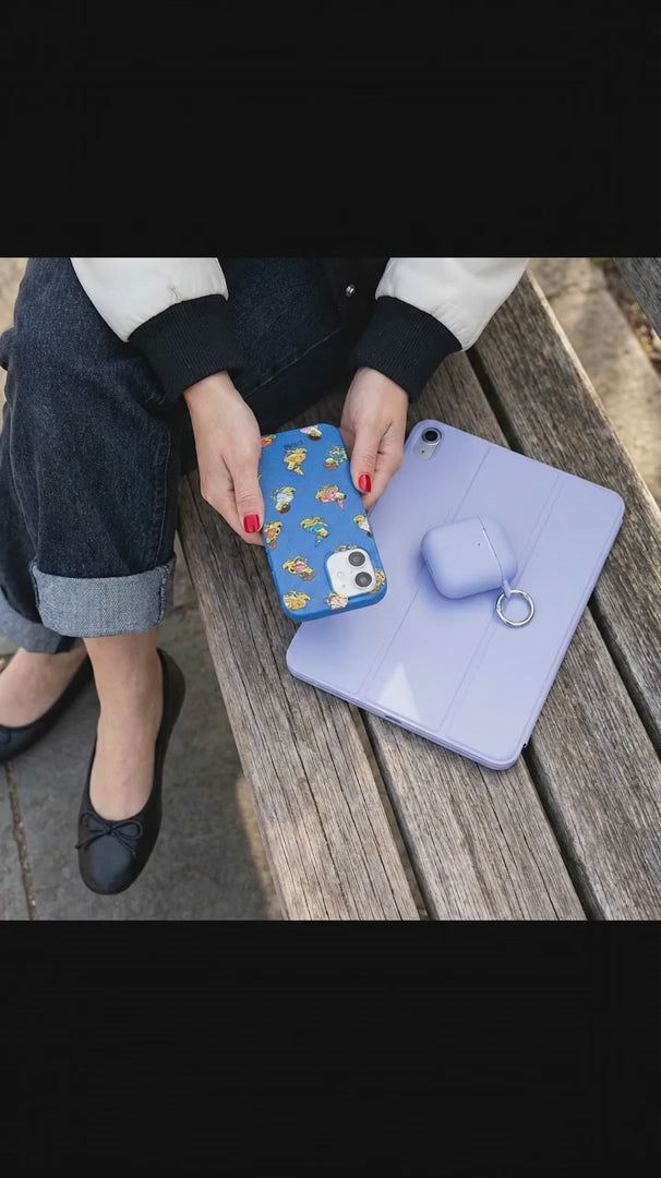 Electric Blue Fancy Frogs iPhone 15 Case - Product video demonstration