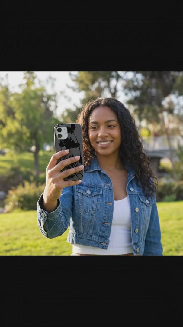 Black Shadow Petals iPhone 15 Pro Case - Product video demonstration