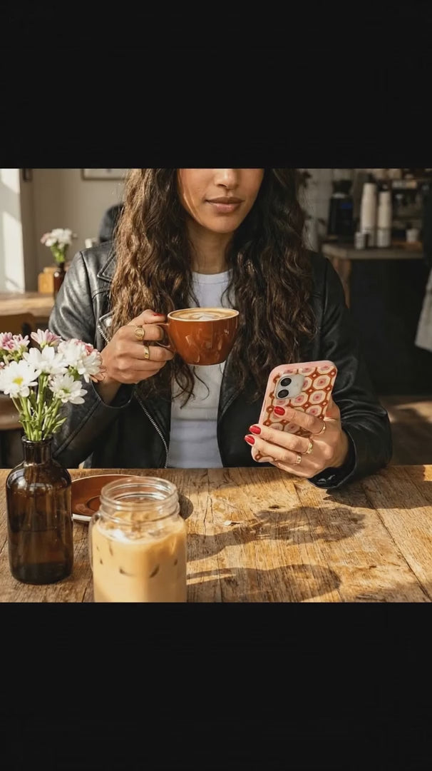 Bubblegum Pink Retro Tiles iPhone 17 Pro Case - Product video demonstration