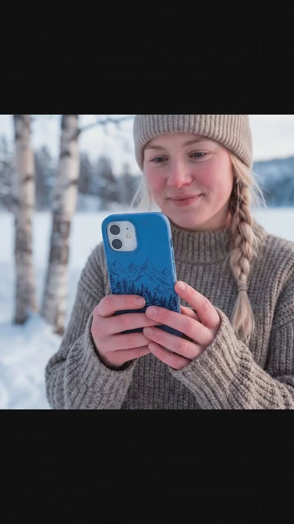 Electric Blue Backcountry Ski iPhone 16 Case - Product video demonstration