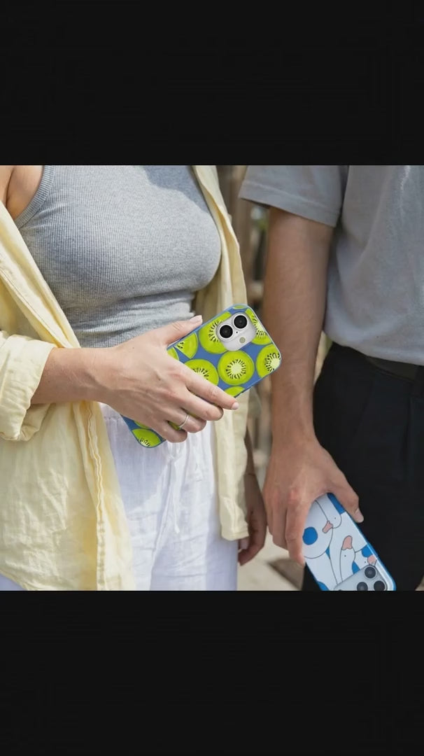 Electric Blue Kiwi Slices iPhone 15 Pro Case - Product video demonstration