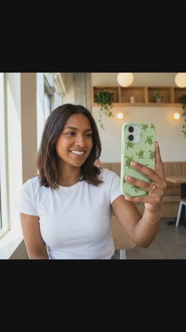 Sage Green Tiny Turtles iPhone 16 Pro Case - Product video demonstration