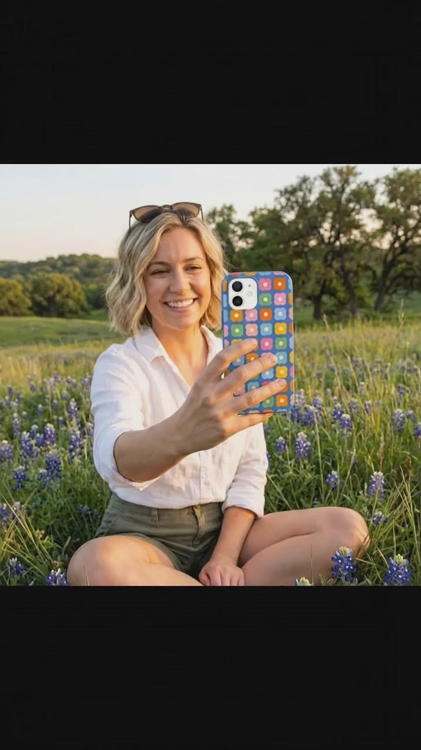 Electric Blue Petal Pop iPhone 16 Pro Max Case - Product video demonstration