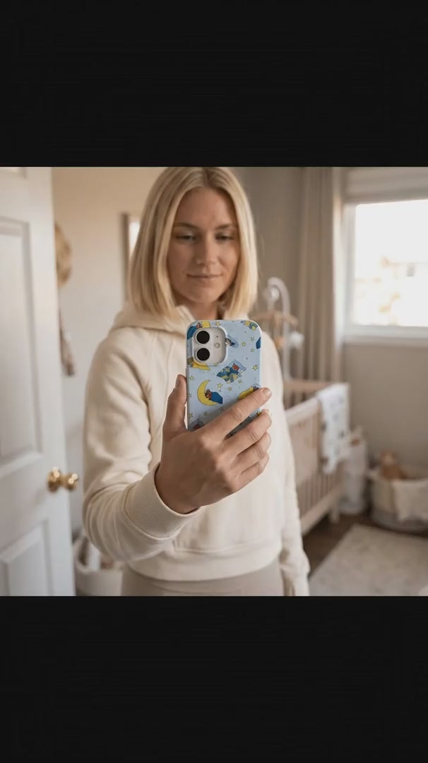 Powder Blue Starlight Sleep iPhone 17 Pro Case - Product video demonstration