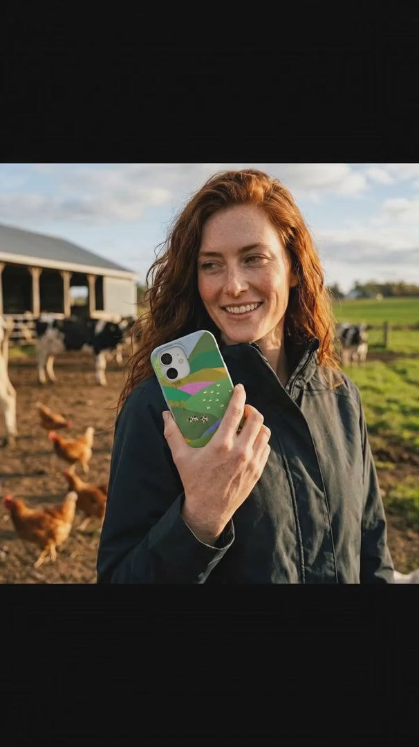 Powder Blue Farm Tales iPhone 16 Case - Product video demonstration