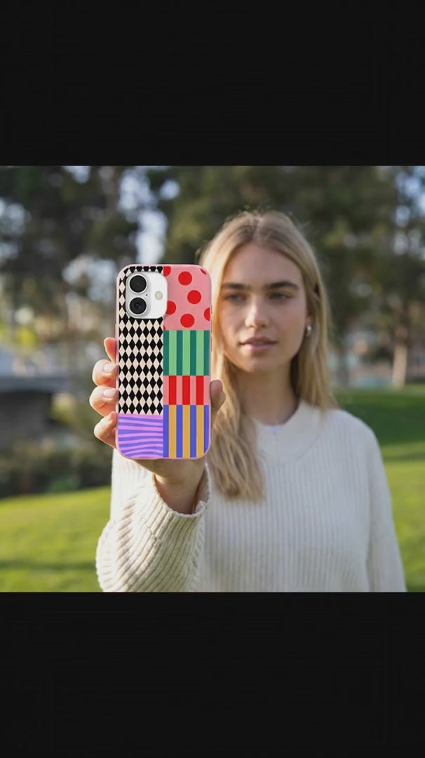 Bubblegum Pink Juggling Colors iPhone 16 Case - Product video demonstration