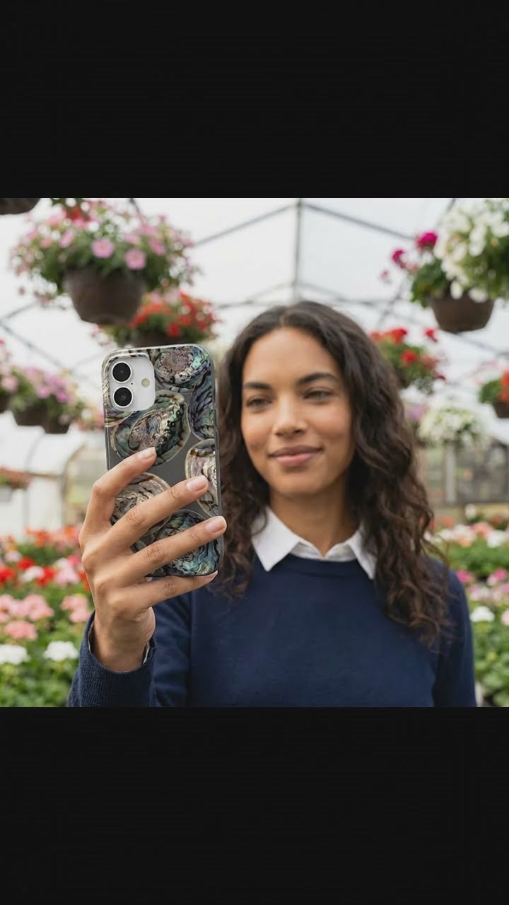Black Abalone Shells iPhone 17 Case - Product video demonstration