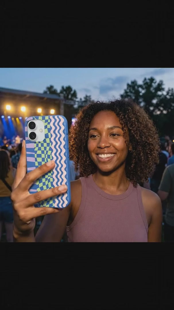 Electric Blue Mixed Up iPhone 16 Pro Case - Product video demonstration