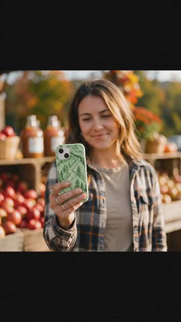 Sage Green Into the Mountains iPhone 16 Case - Product video demonstration