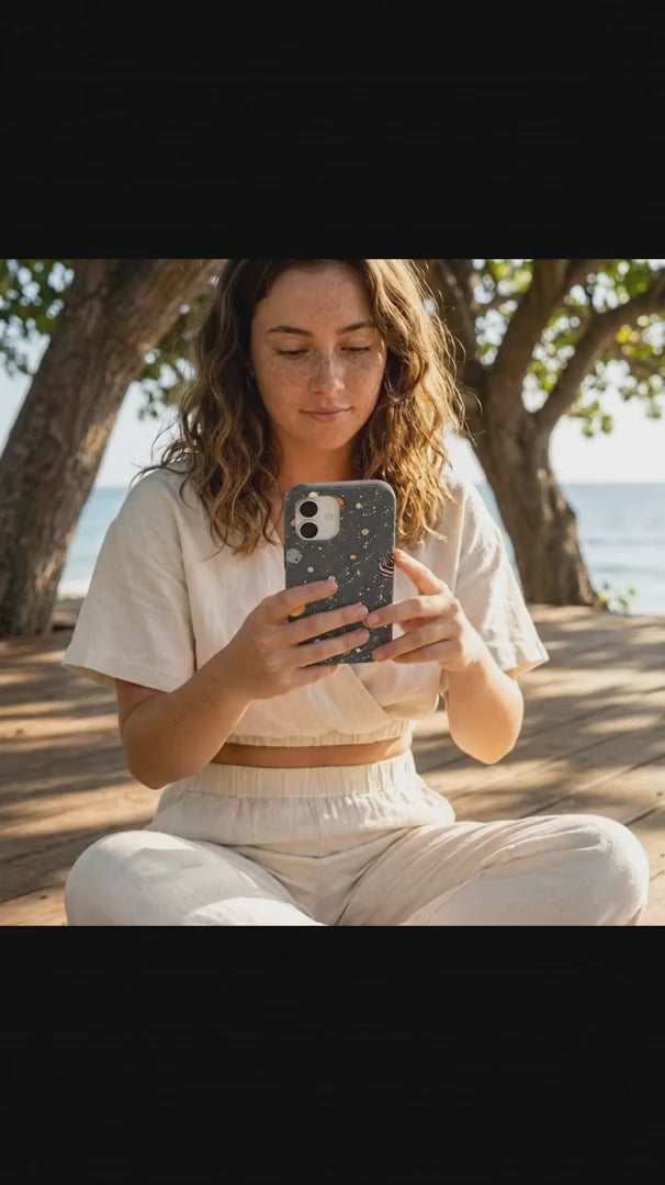 Black Galactic Glow iPhone 17 Pro Case - Product video demonstration