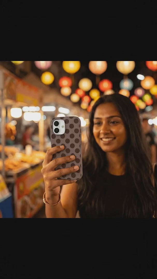 Chocolate Brown Cocoa Sprinkle iPhone 16 Case - Product video demonstration