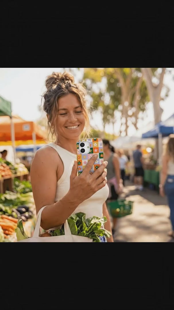 Honey Flower Tiles iPhone 15 Pro Case - Product video demonstration