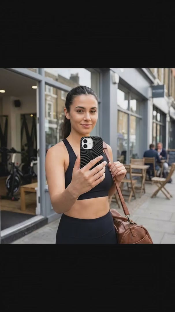 Black Melted Checkers iPhone 16 Pro Case - Product video demonstration