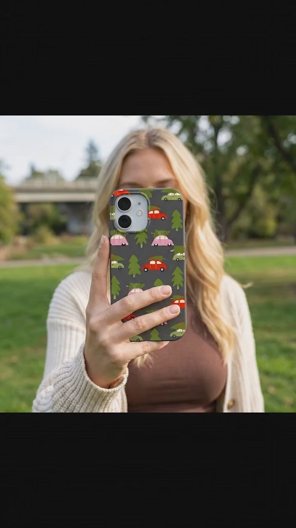 Black Holiday Caravan iPhone 15 Case - Product video demonstration