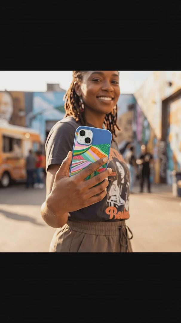 Electric Blue Bloomstatic iPhone 15 Pro Case - Product video demonstration