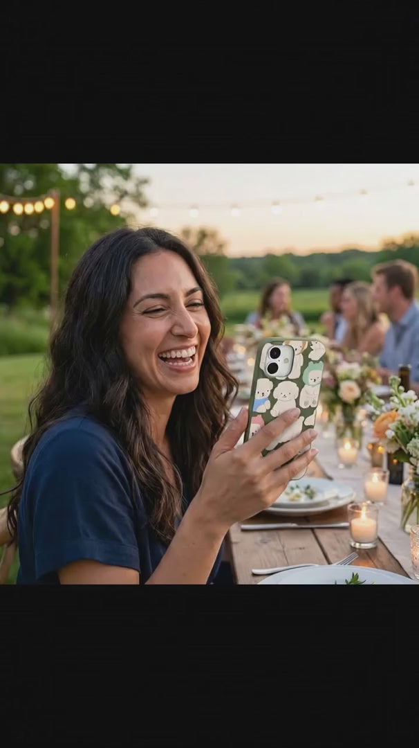 Forest Floor Cloud Poodles iPhone 15 Pro Case - Product video demonstration