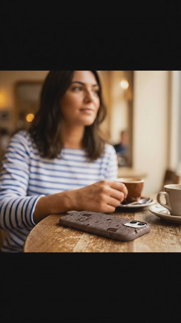 Chocolate Brown Coffee Club iPhone 16 Pro Max Case - Product video demonstration