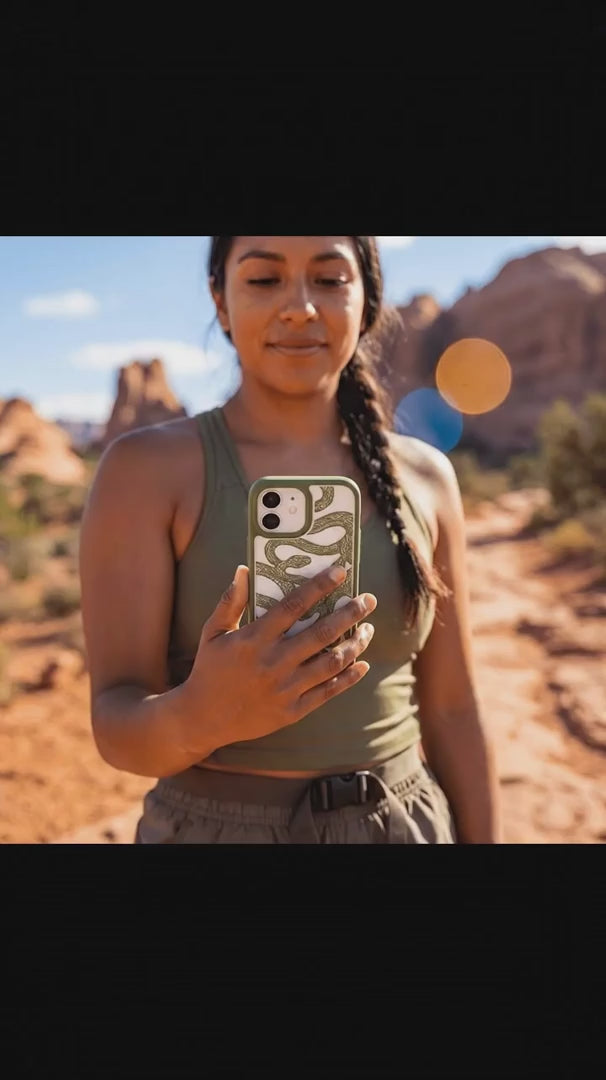 Clear Serpent Sketch iPhone 17 Pro Case With Forest Floor Ridge (MagSafe included) - Product video demonstration