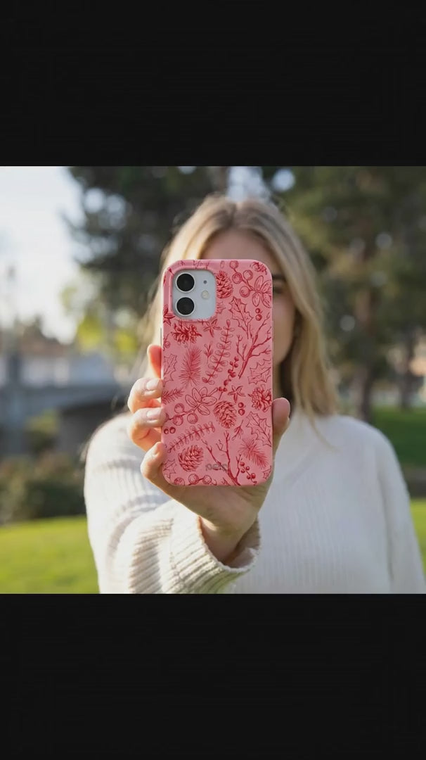 Bubblegum Pink Festive Forest iPhone 16 Pro Case - Product video demonstration