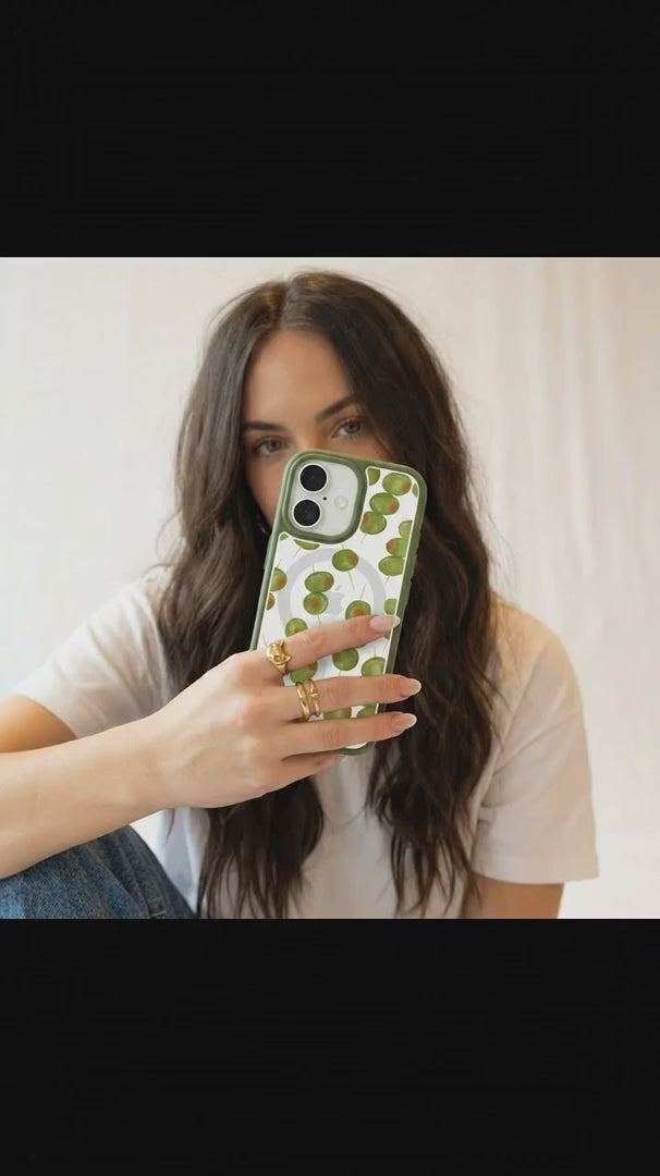 Clear Olive Hour iPhone 17 Pro Case With Forest Floor Ridge (MagSafe included) - Product video demonstration
