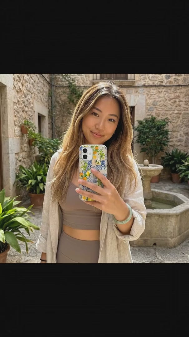 Seashell Amalfi Fruits iPhone 16 Case - Product video demonstration