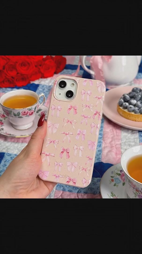 Seashell Rosy Bows iPhone 15 Pro Case - Product video demonstration