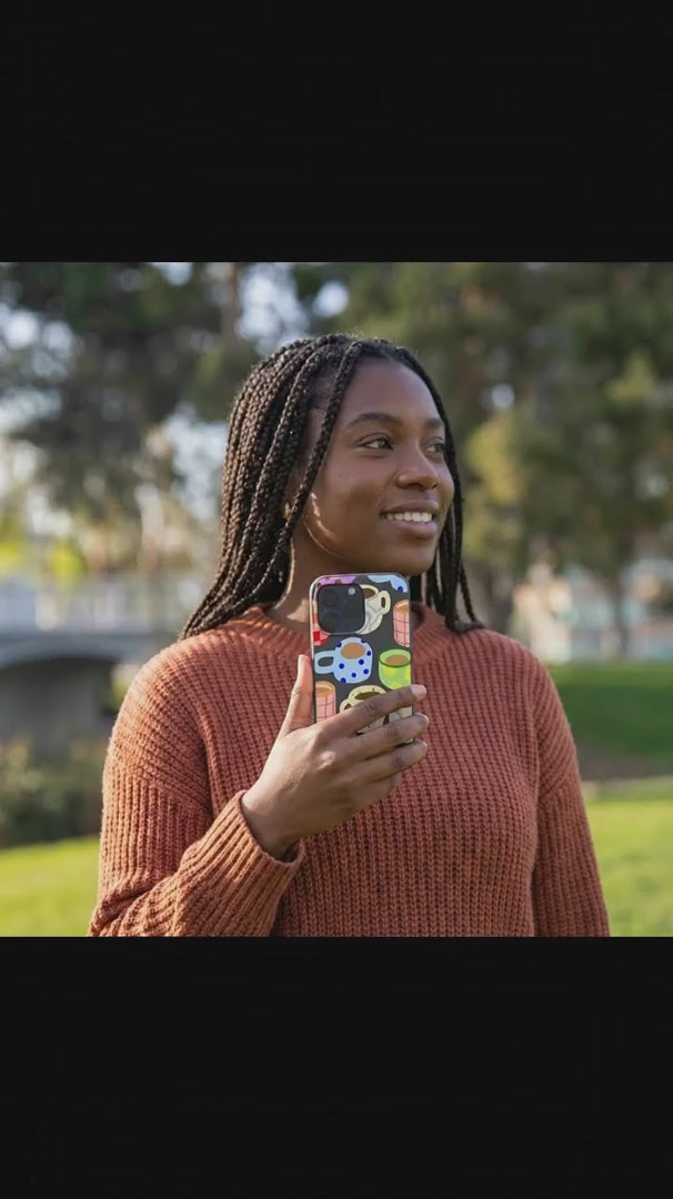 Black Cup of Joy iPhone 16 Case - Product video demonstration