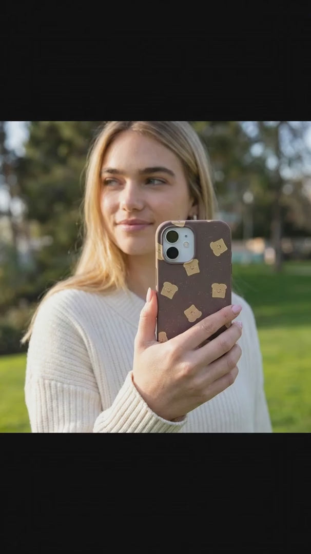 Chocolate Brown Mini Toast iPhone 16 Pro Case - Product video demonstration