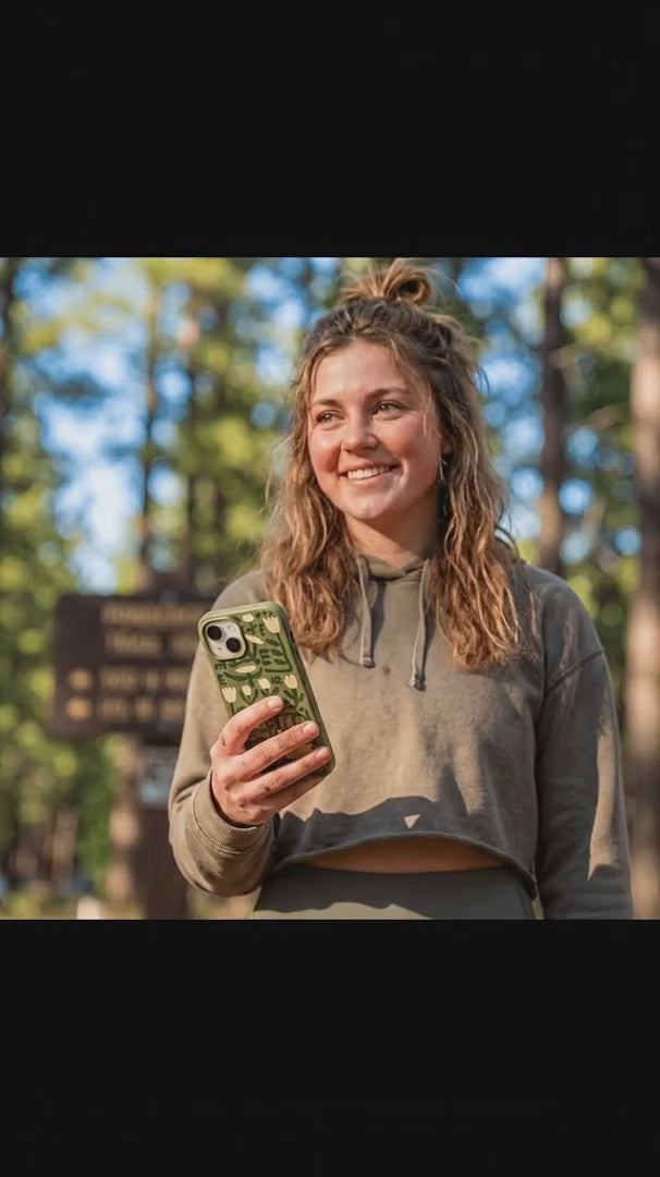 Forest Floor Abstract Tulips iPhone 15 Case - Product video demonstration