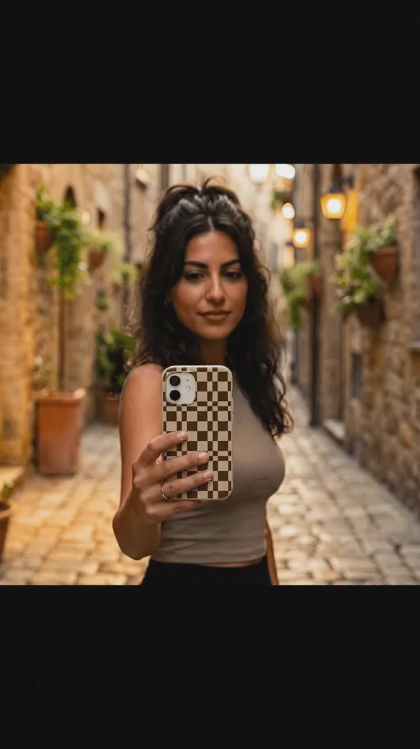 London Fog Chestnut Checkers iPhone 17 Pro Case - Product video demonstration