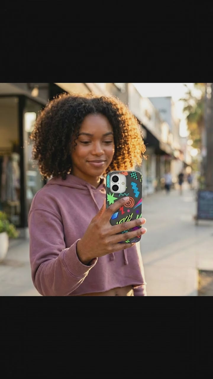 Black Neon Blast iPhone 17 Case - Product video demonstration