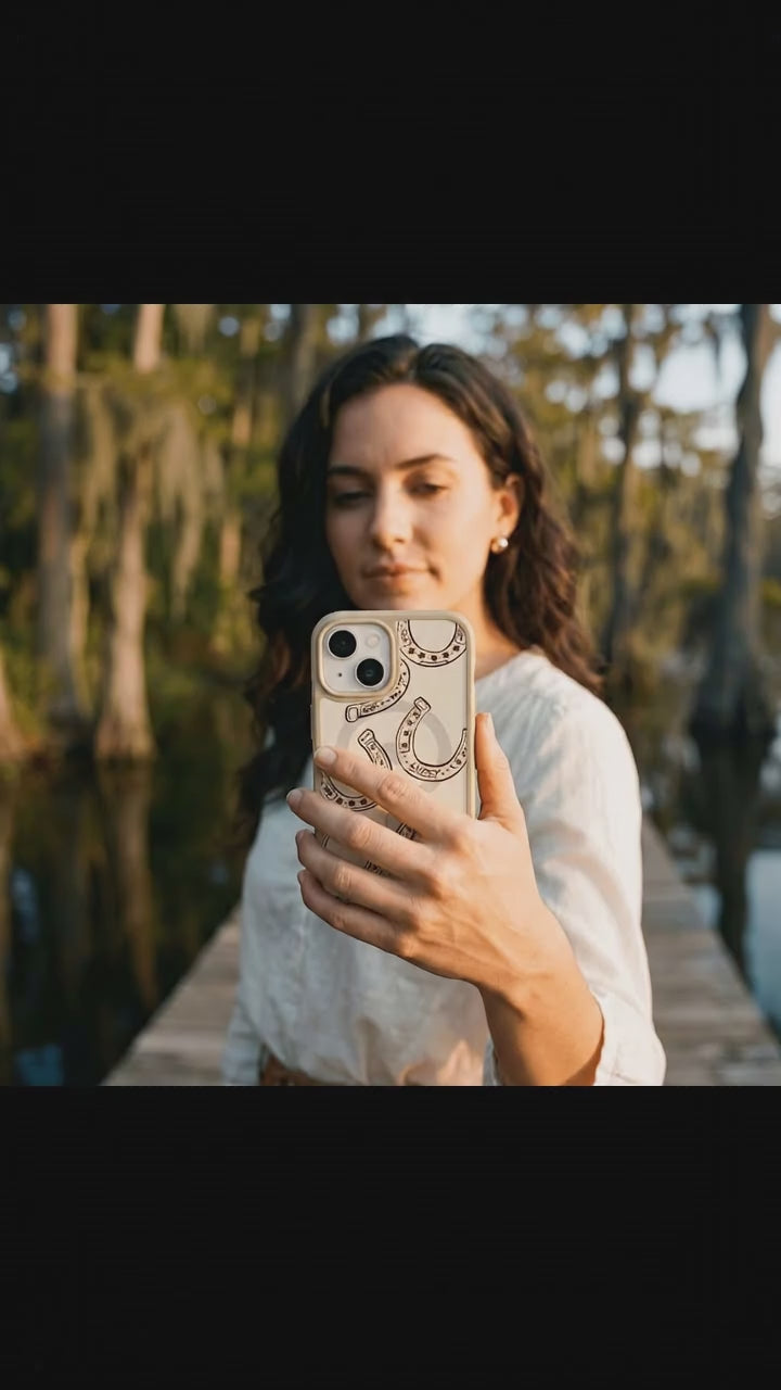 Clear Desert Luck iPhone 17 Case With London Fog Ridge (MagSafe included) - Product video demonstration