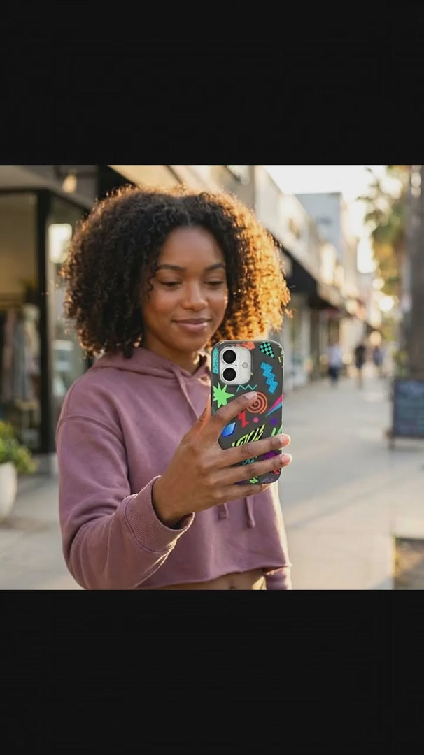 Black Neon Blast iPhone 16 Pro Case - Product video demonstration