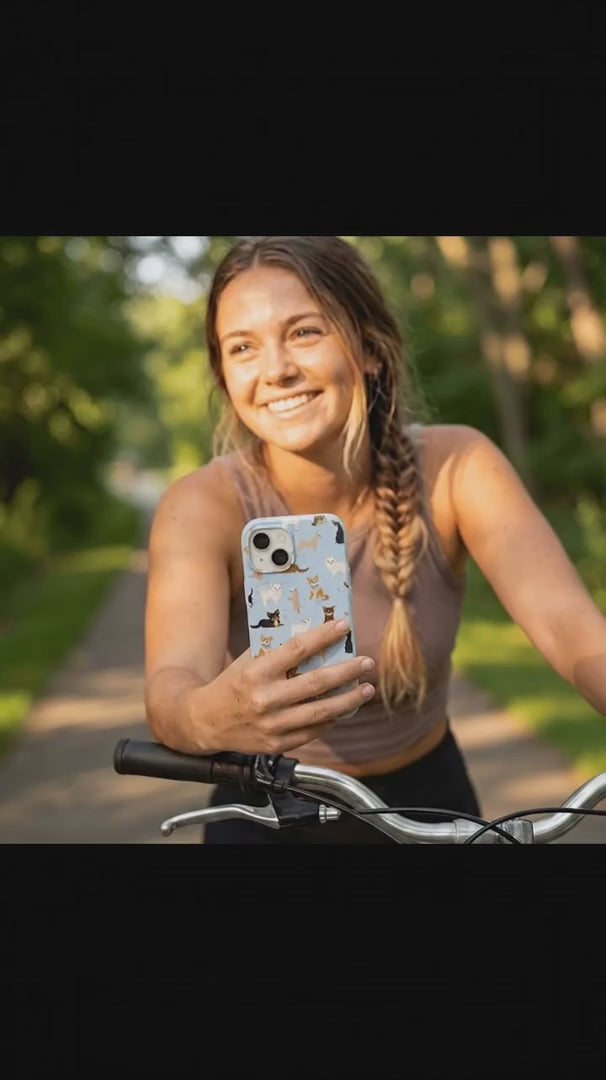 Powder Blue Chihuahua Charms iPhone 16 Pro Max Case - Product video demonstration