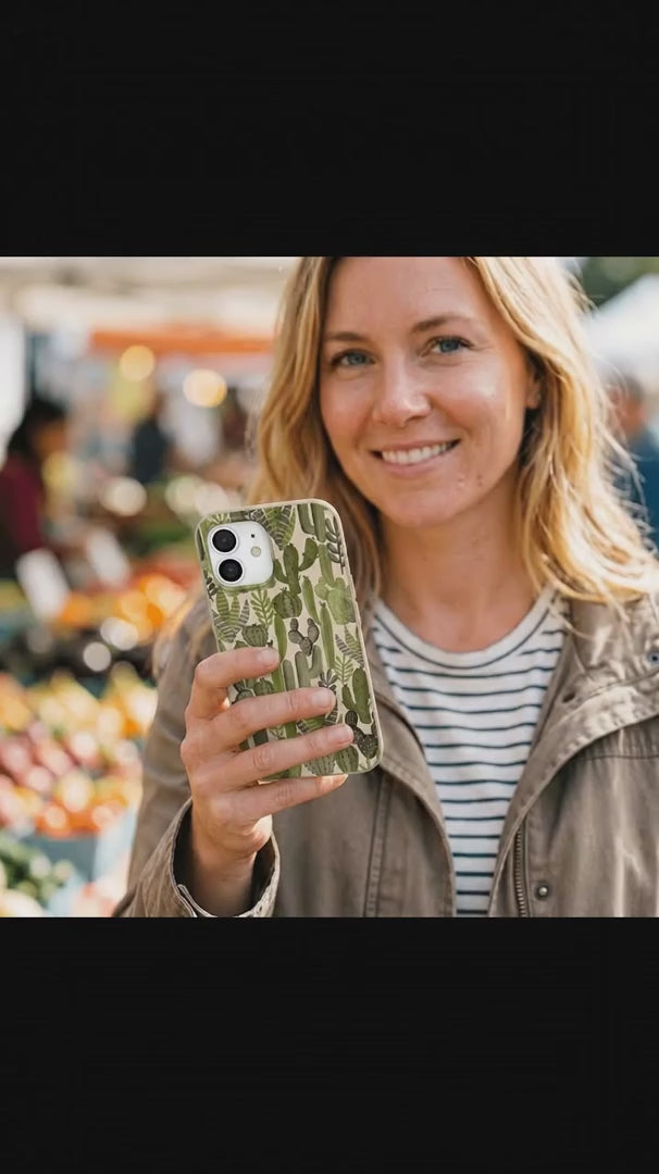 Seashell Succulent Cacti iPhone 15 Case - Product video demonstration