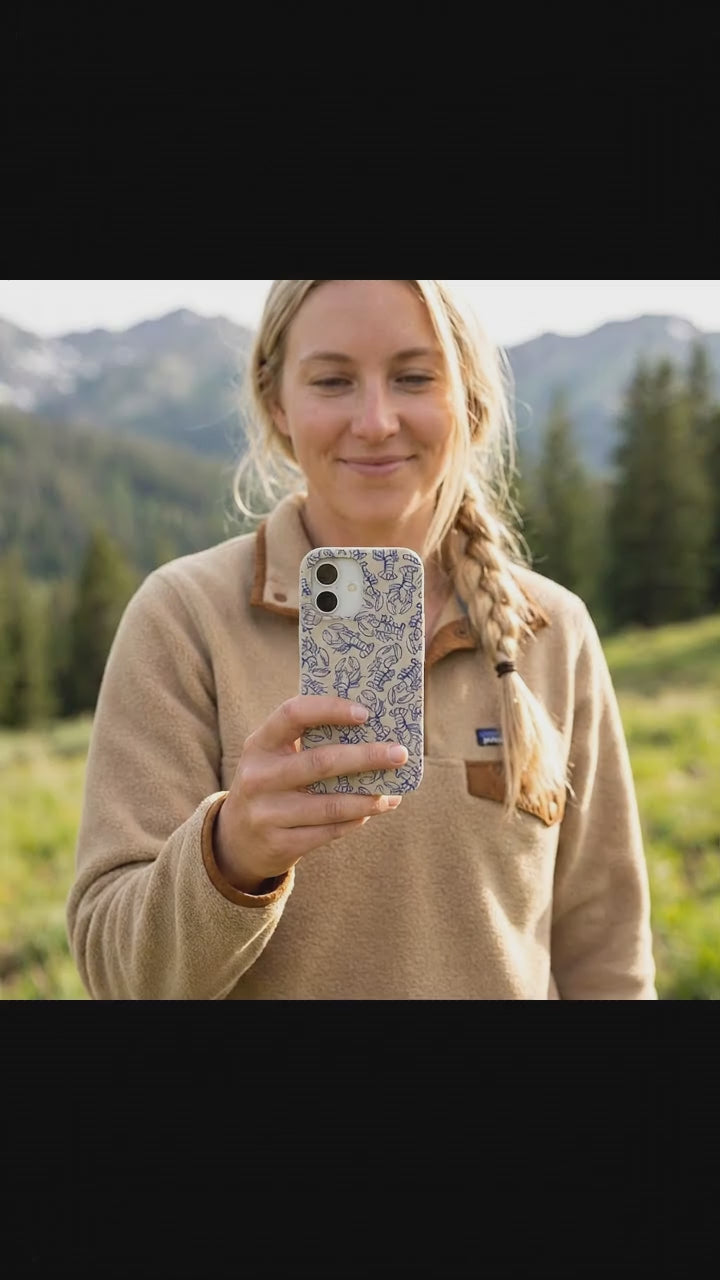 London Fog Blue Lobster iPhone 17 Case - Product video demonstration