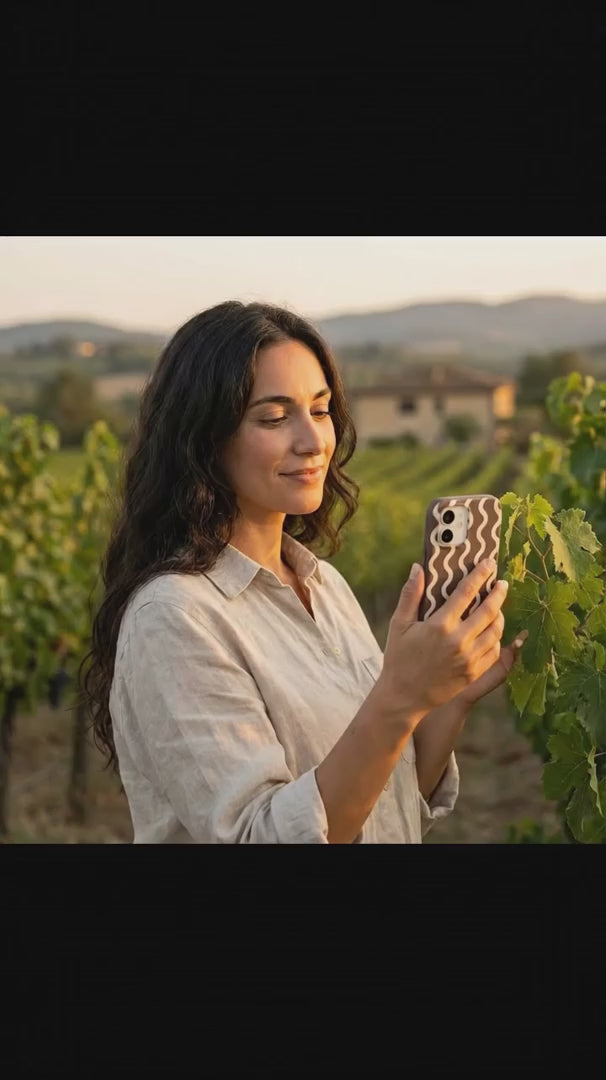 Chocolate Brown Latte Waves iPhone 15 Pro Case - Product video demonstration