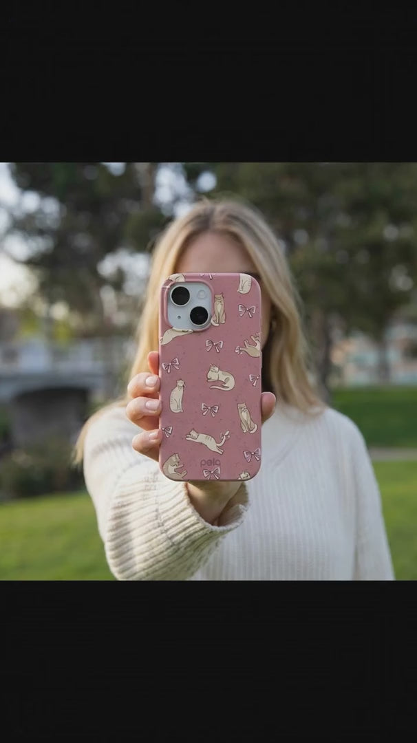 Bubblegum Pink Purrfection iPhone 15 Case - Product video demonstration