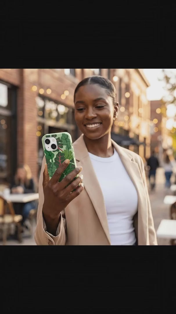 Sage Green Leafy Greens iPhone 15 Case - Product video demonstration