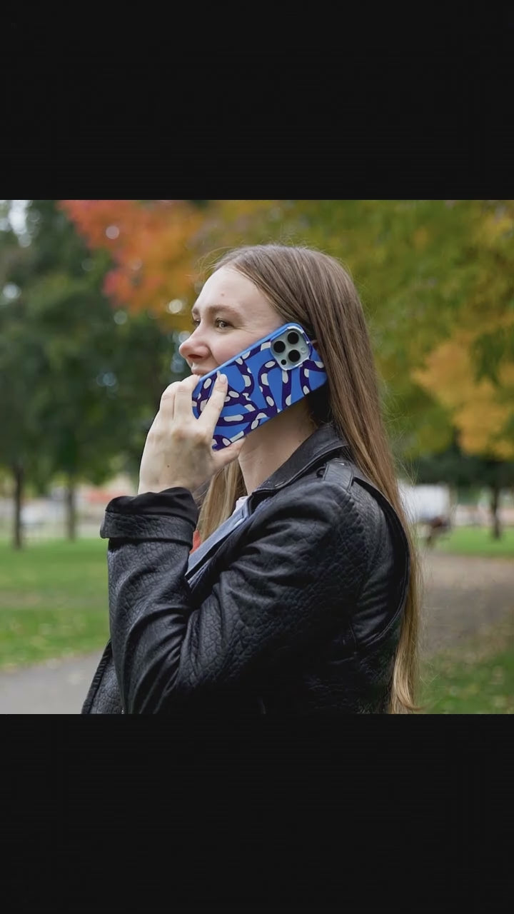 Electric Blue Noodles iPhone 17 Case - Product video demonstration