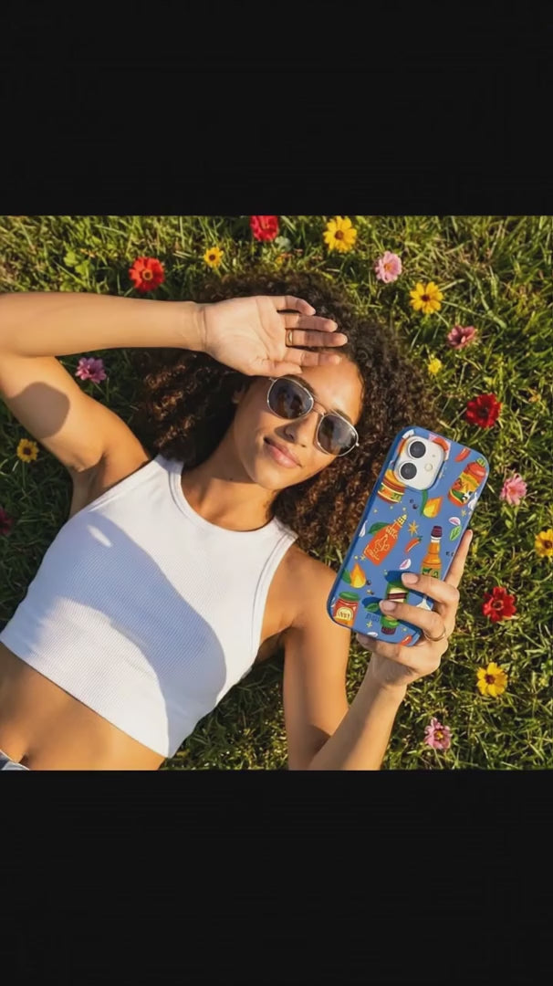 Electric Blue Hot Stuff iPhone 15 Case - Product video demonstration