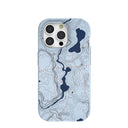 Powder Blue Contour Lines iPhone 15 Pro Case
