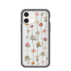 Clear Floral Vines iPhone 12/ iPhone 12 Pro Case With Black Ridge