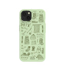 Coque tricotée vert sauge pour iPhone 13