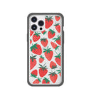 Coque transparente Fraises pour iPhone 12 Pro Max avec bord noir